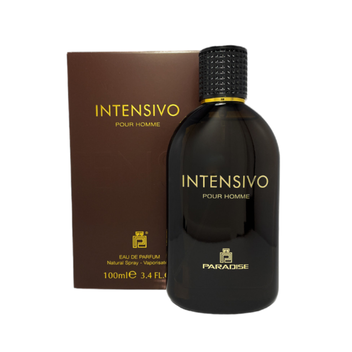 Intensivo Pour Homme 100ml Paradise Collection Eau De Parfum by Fragrance World - Woody, spicy fragrance with basil, tobacco, lavender, and sandalwood for men.
