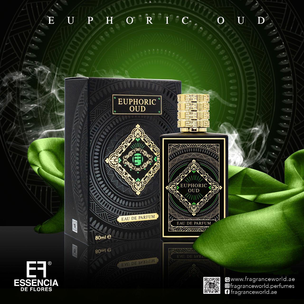 Fragrance World Essencia De Flores Euphoric Oud Eau De Parfum 80ml Perfume Fragrance Spray