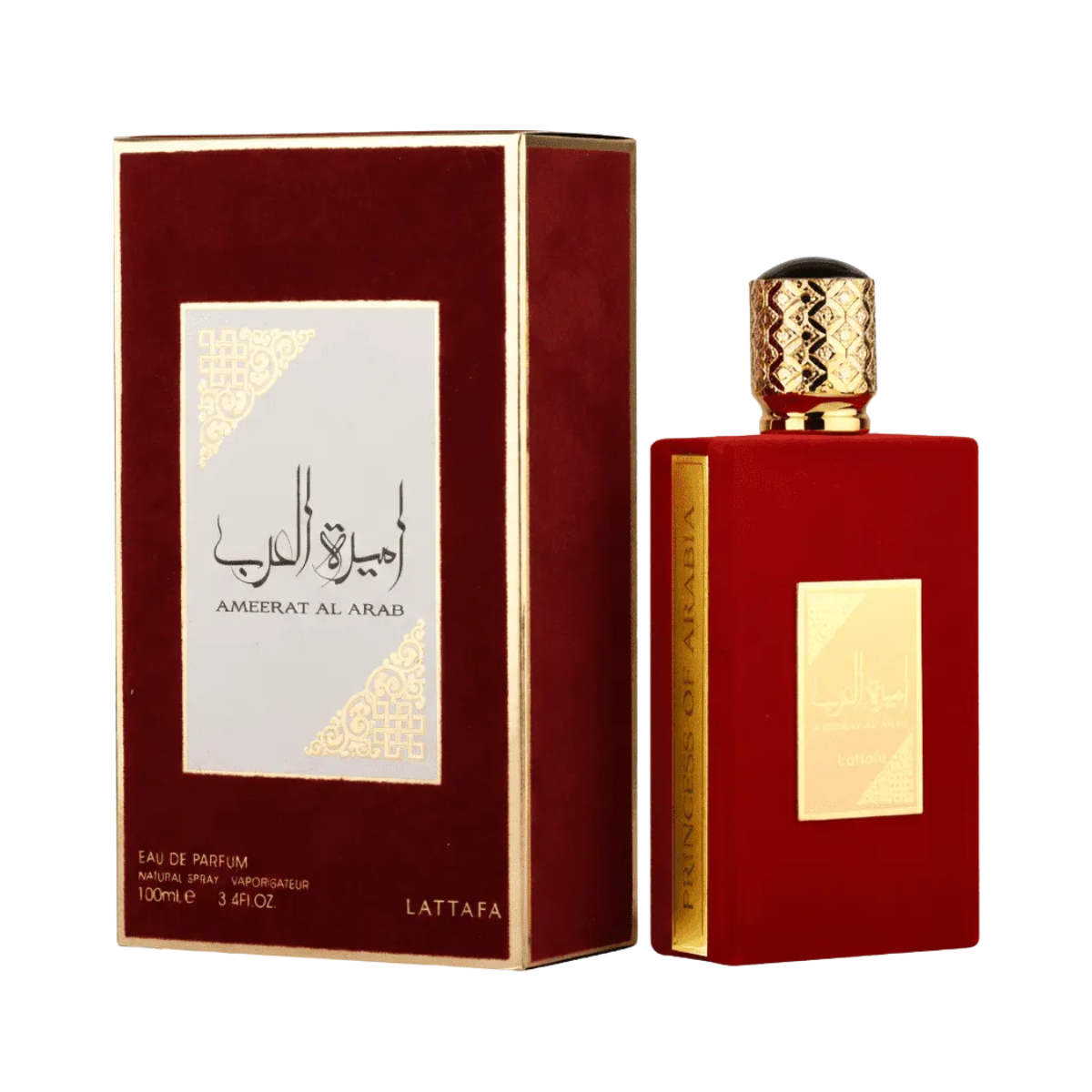 Ameerat Al Arab Red 100ml Perfume by Lattafa | Exotic Unisex Fragrance with Saffron, Jasmine, and Mint