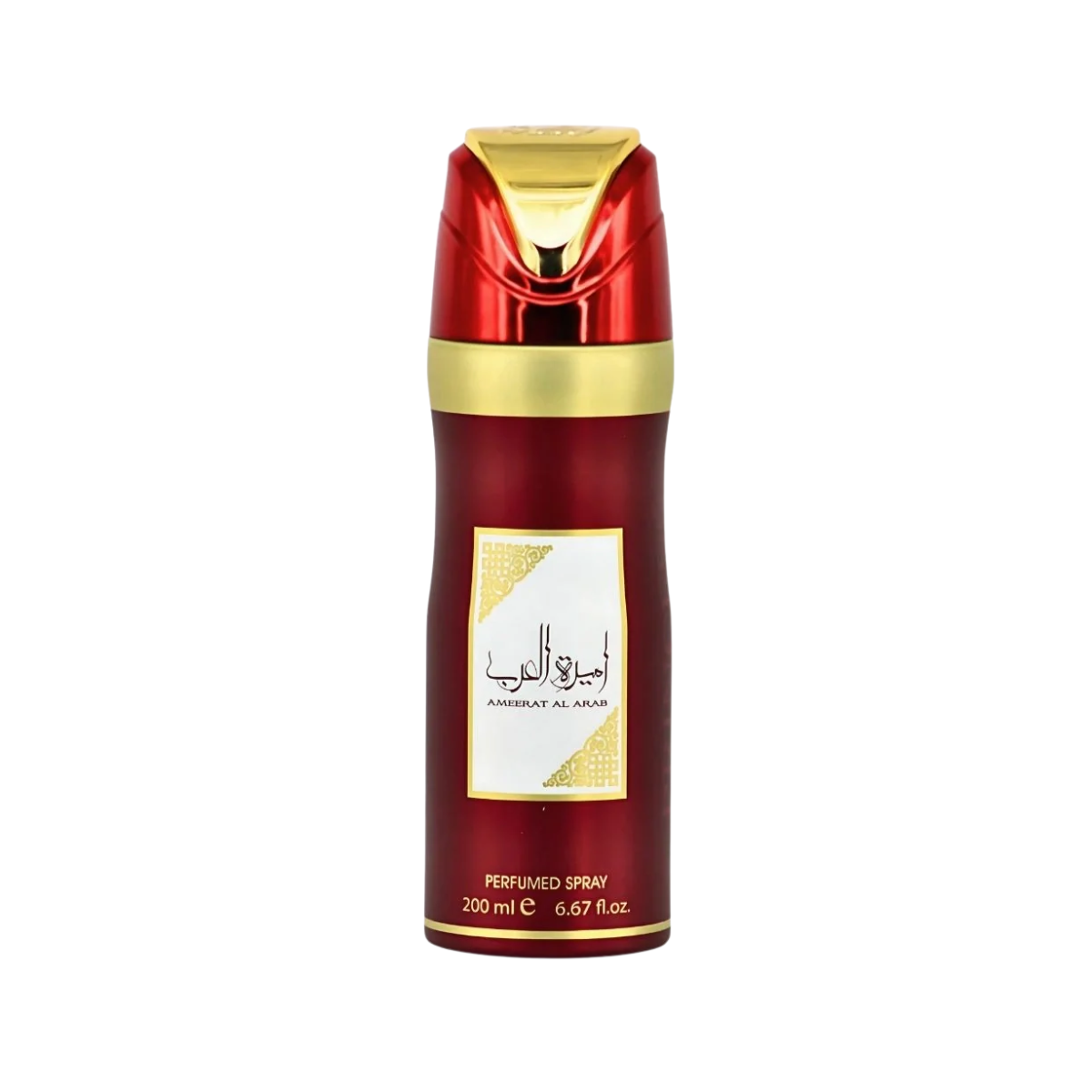 Ameerat Al Arab Red 200ml Body Spray Perfumed Fragrance by Lattafa – Fresh Citrus & Musk with Woody Oud Notes