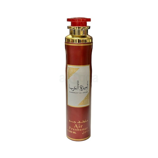 Ameerat Al Arab Red 300ml Air Freshener by Lattafa – Citrus, White Musk, Jasmine, Oud, and Woody Notes in 300ml Aerosol Spray Bottle
