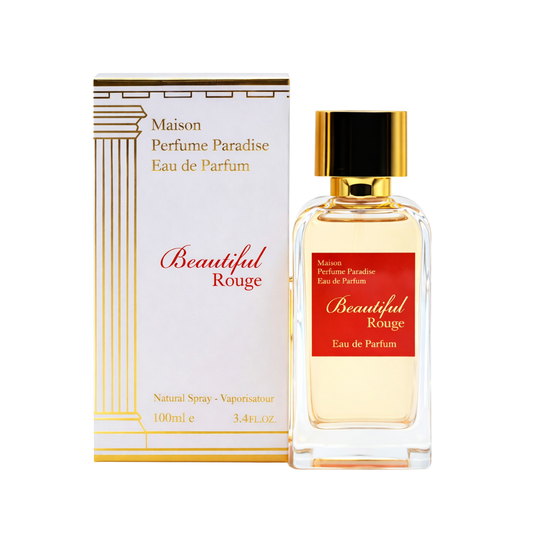 Beautiful Rouge 100ml Paradise Collection Perfume by Fragrance World in elegant packaging