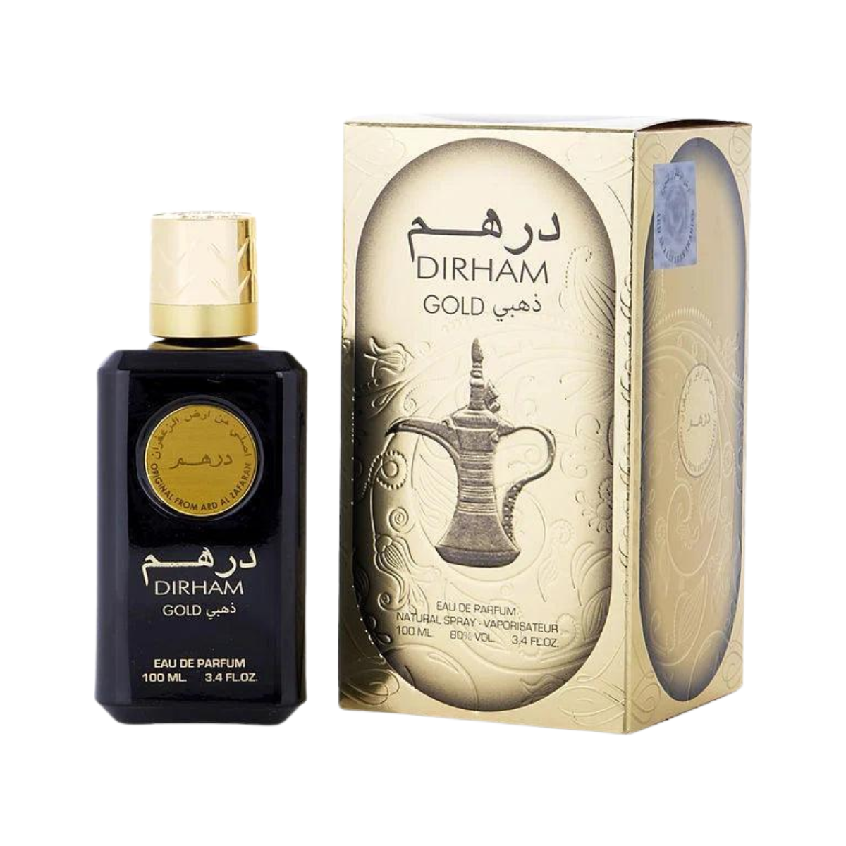 Dirham Gold 100ml Eau De Parfum by Ard Al Zaafaran | Unisex Floral & Woody Fragrance