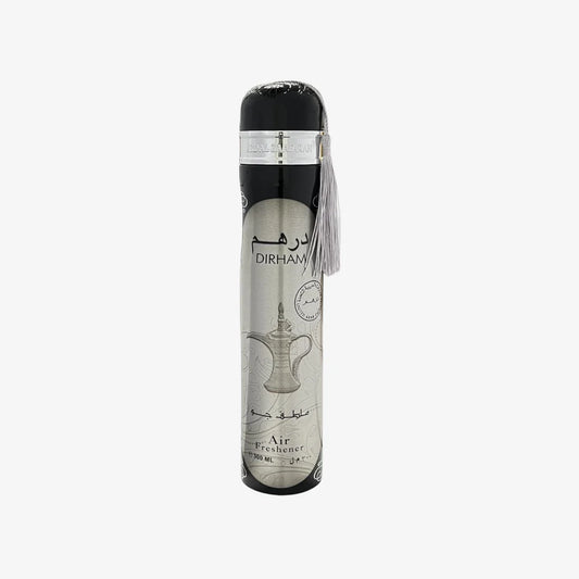 Dirham Silver Air Freshener Fragrance by Ard Al Zaafaran – Citrus, Floral & Woody Notes with Jasmine, Cedarwood, and Amber in a 300ml Spray Bottle