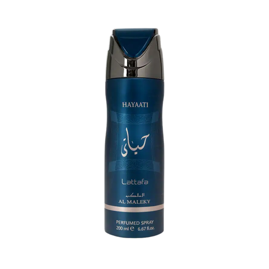 Hayaati Al Maleky 200ml Body Spray Perfumed Fragrance by Lattafa – Elegant Citrus & Leather Scent