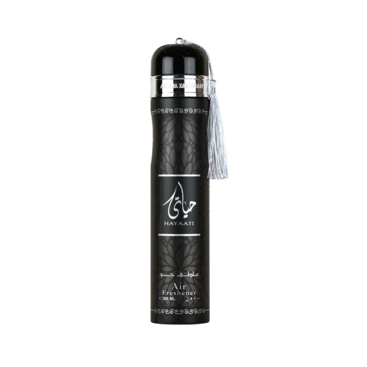 Hayaati Black 300ml Air Freshener by Ard Al Zaafaran – Spicy, Woody & Musky Notes with Bergamot, Amber, Cedar, and Musk in 300ml Spray Bottle