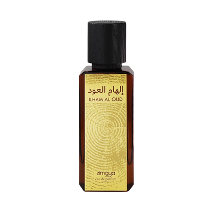 Ilham Al Oud 100ml Perfumed Fragrance by Zimaya, Opulent Oriental Scent Bottle with Gold Label