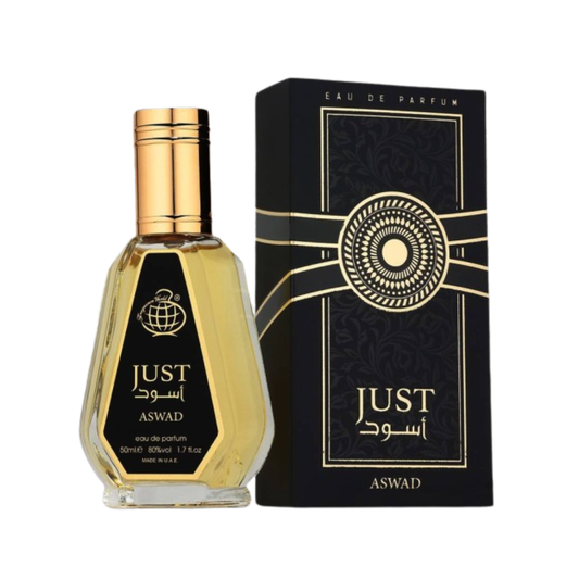 Just Aswad 50ml Perfumed Fragrance by Fragrance World – Masculine Oriental-Spicy Scent