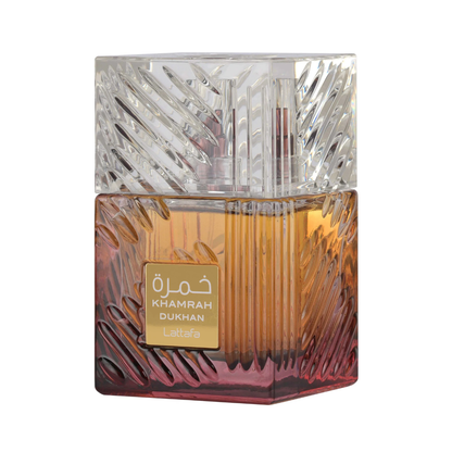 Khamrah Dukhan 100ml Perfume by Lattafa | Bold & Smoky Fragrance with Tobacco, Amber, and Pimento