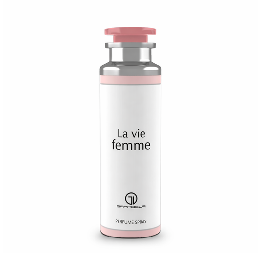 La Vie Femme 200ml Body Spray by Grandeur, Elegant Fresh Fragrance Bottle with Pink and White Design