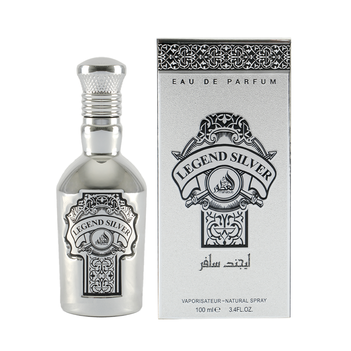 Legend Silver 100ml Perfumed Fragrance By Mahabub – Fresh Floral Woody Scent