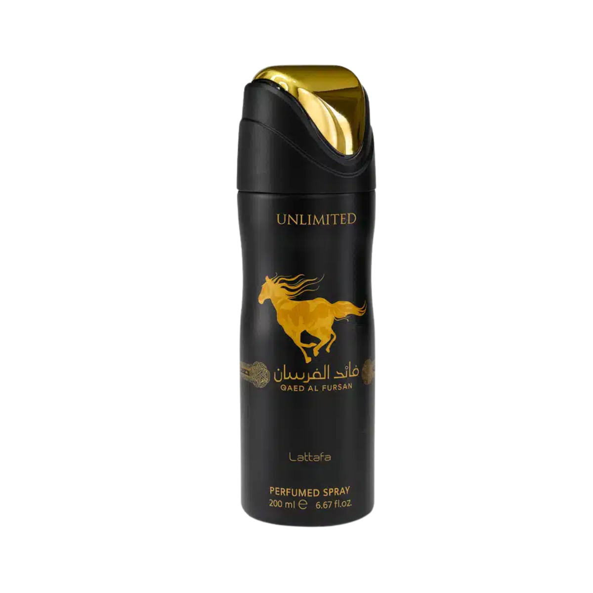 Qaed Al Fursan 200ml Body Spray Perfumed Fragrance by Lattafa – Fruity, Woody, and Spicy Notes with Pineapple, Saffron, Jasmine, and Oud