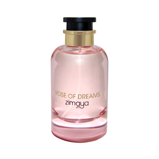 Rose Of Dreams 100ml Perfumed Fragrance by Zimaya, Romantic Floral Scent Bottle with Gold and Pink Design