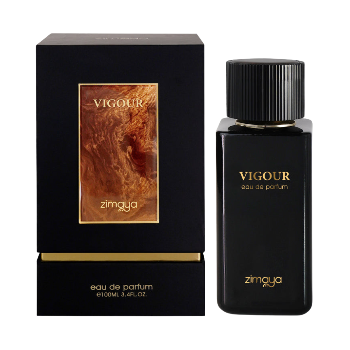 Vigour 100ml Perfumed Fragrance by Zimaya, Masculine Spicy & Woody Scent Bottle with Black Cap