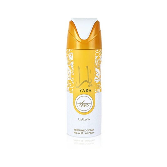 Yara Tous 200ml Body Spray Perfumed Fragrance by Lattafa – Tropical Mango, Coconut, Jasmine, Vanilla, and Musk Notes