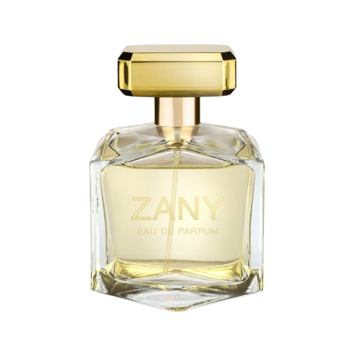 Zany 100ml Paradise Collection Eau De Parfum by Fragrance World - Floral woody fragrance with rose, gardenia, amber, and patchouli for women in an elegant bottle.