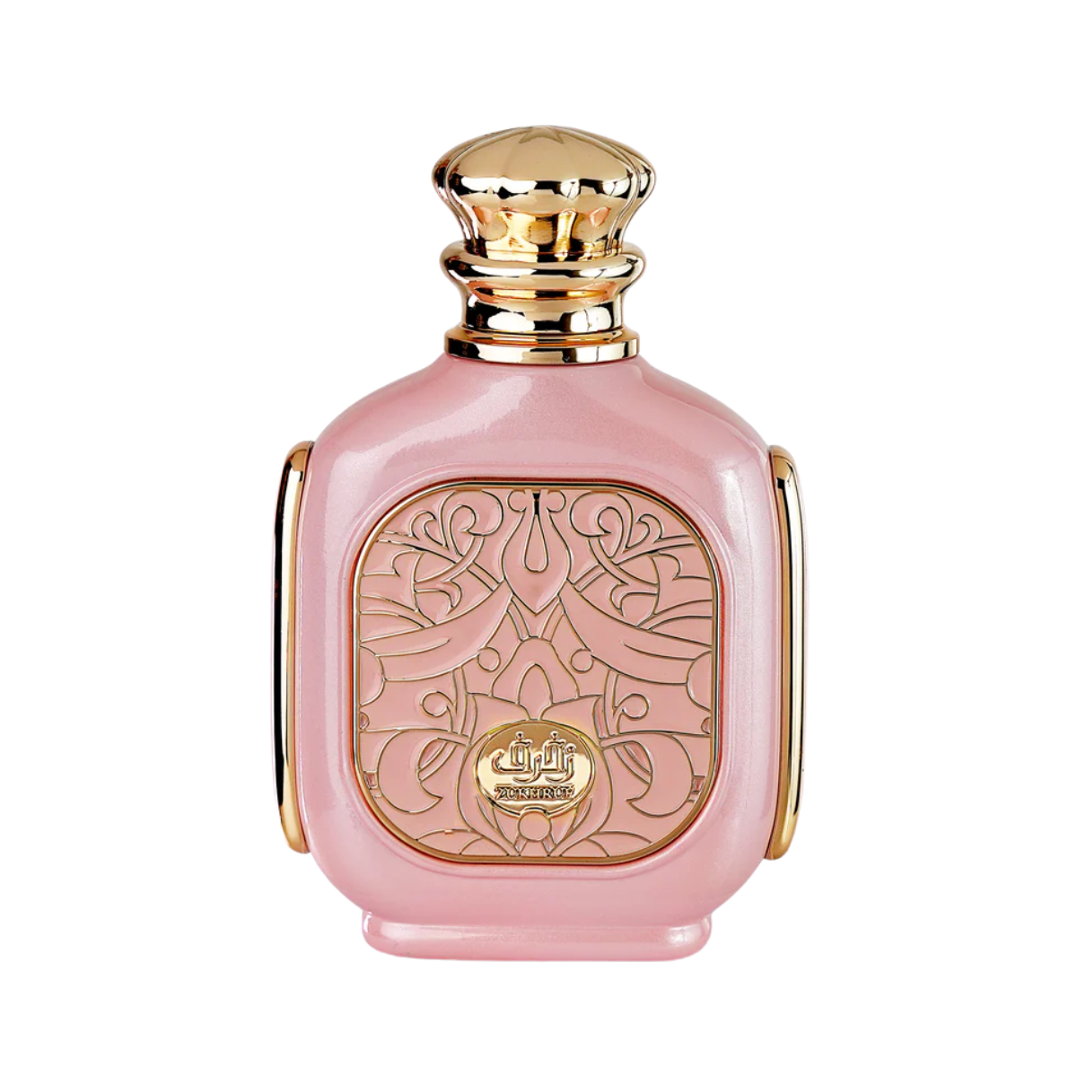 Zukhruf Pink Femme 100ml Perfumed Fragrance by Zimaya, featuring an enchanting floral and musky scent with elegant packaging.
