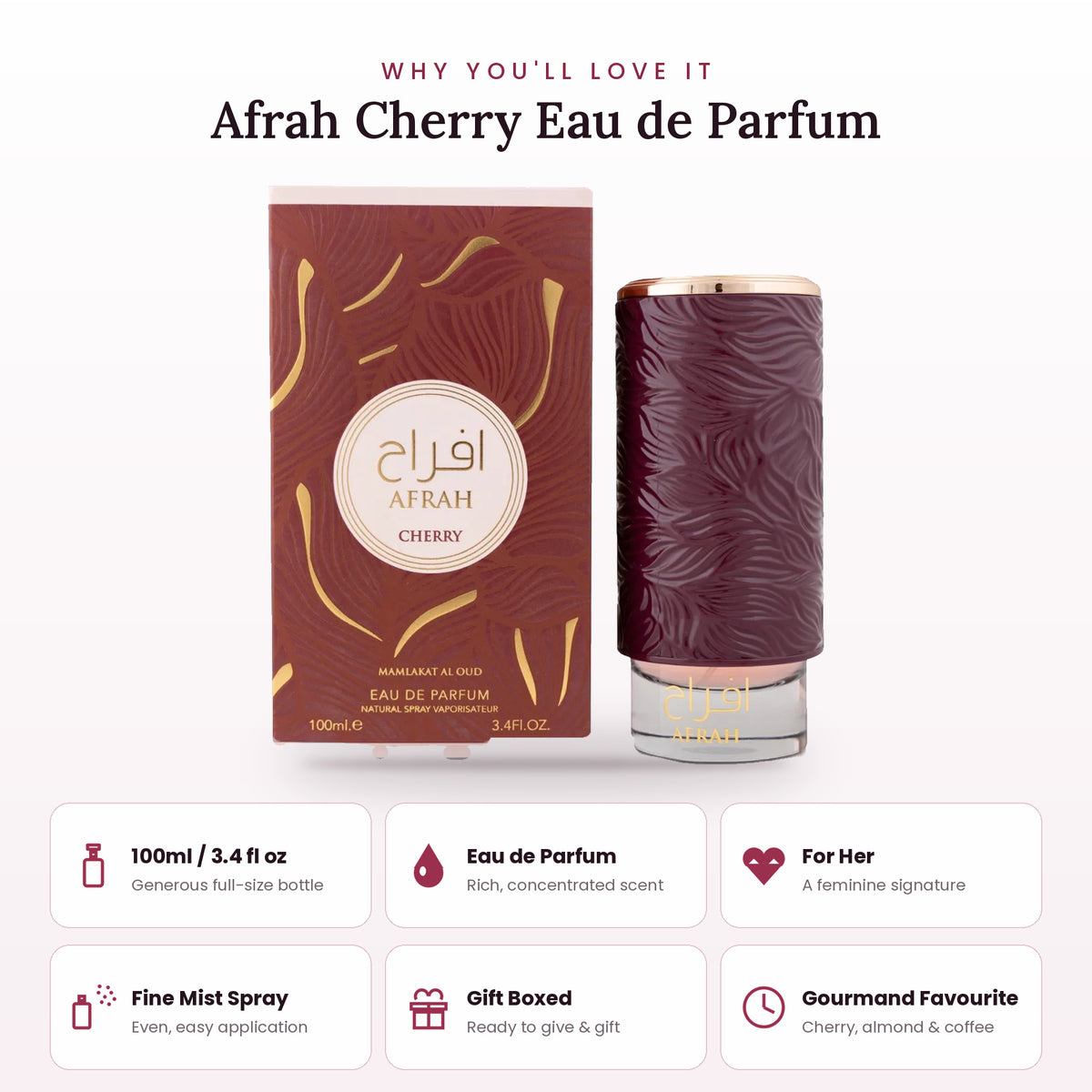 Afrah Cherry key features