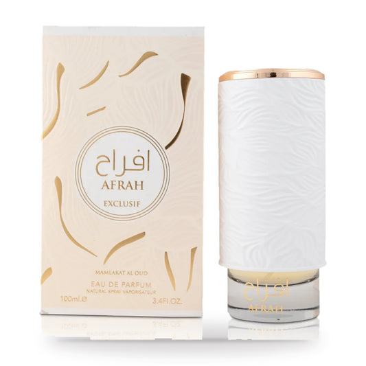 Afrah Exclusif by Mamlakat Al Oud 100ml bottle and box