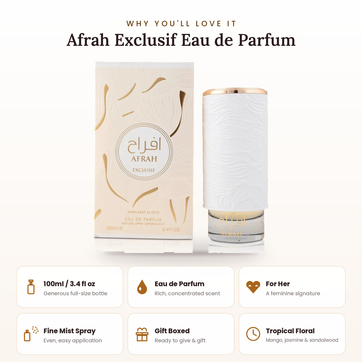 Afrah Exclusif key features