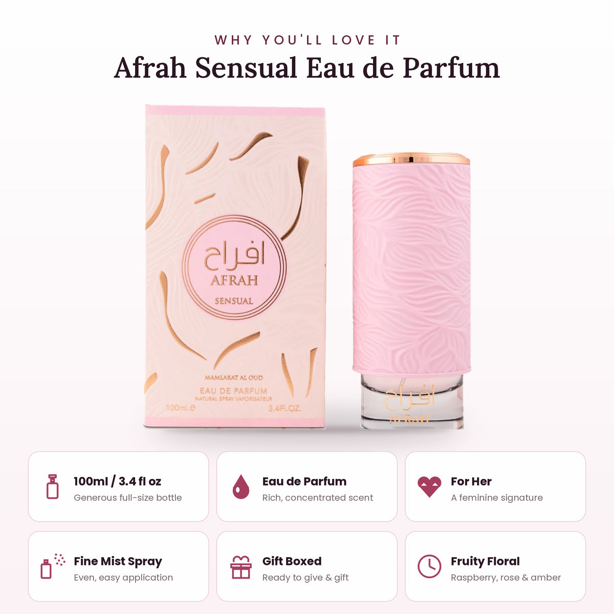 Afrah Sensual key features
