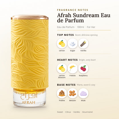 Afrah Sundream fragrance notes – top, heart and base