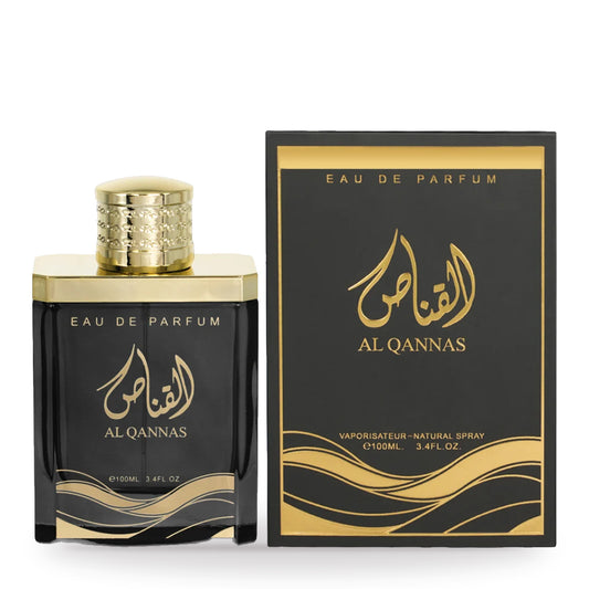 Al Qannas Black by Mahabub 100ml bottle and box