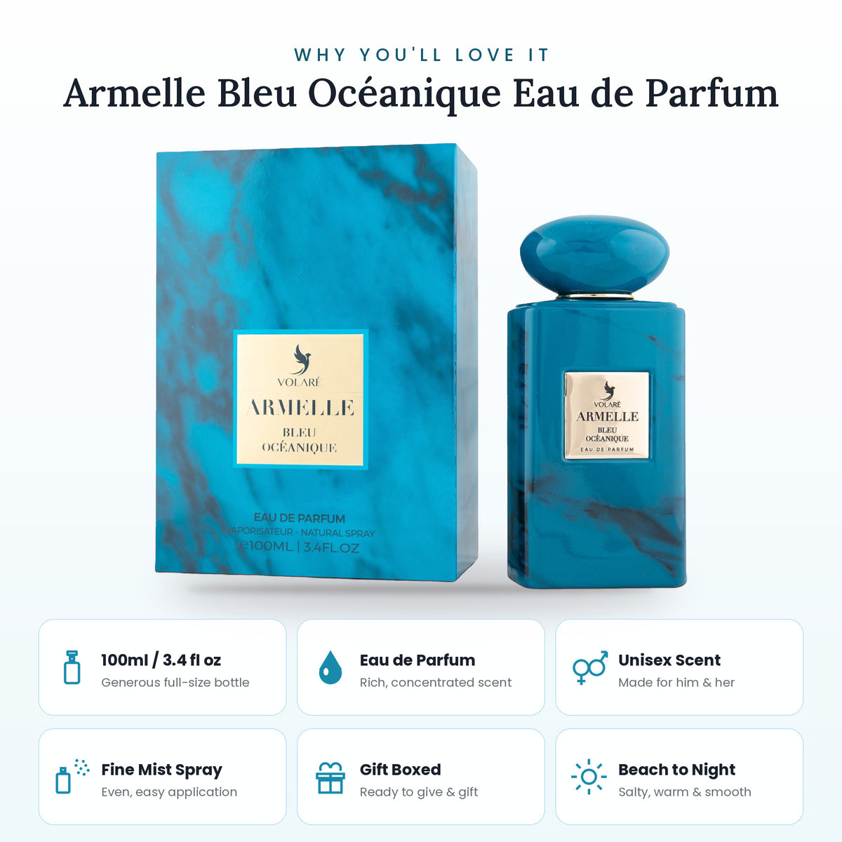 Armelle Bleu Océanique key features