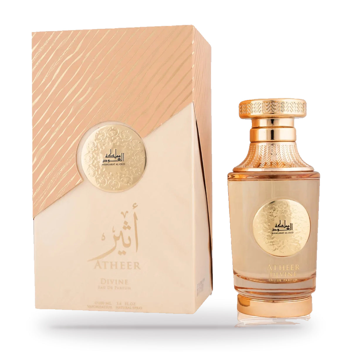 Atheer Divine by Mamlakat Al Oud 100ml bottle and box