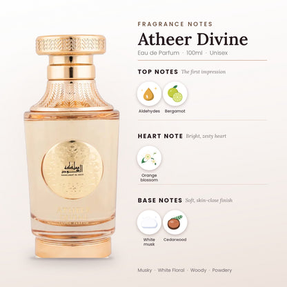 Atheer Divine fragrance notes – top, heart and base