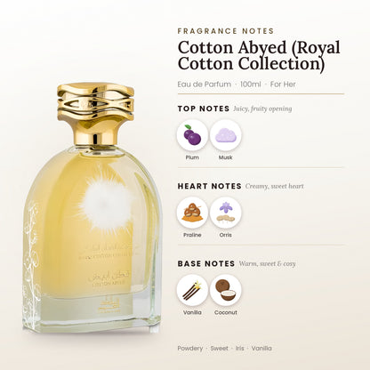 Cotton Abyed (Royal Cotton Collection) fragrance notes – top, heart and base
