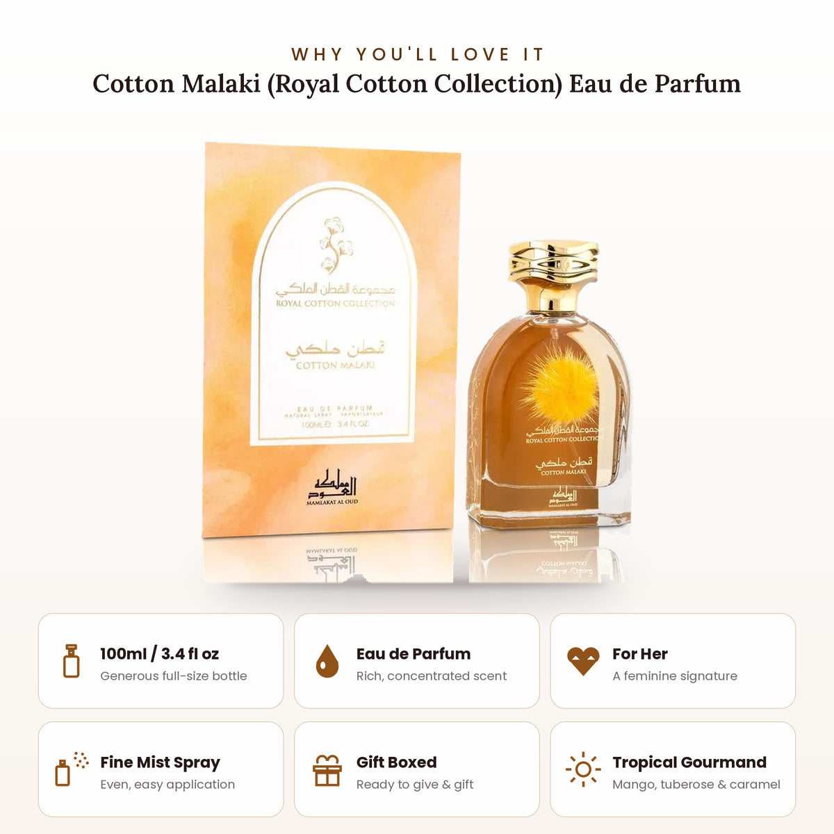 Cotton Malaki (Royal Cotton Collection) key features