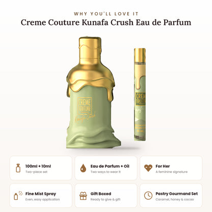 Creme Couture Kunafa Crush two-piece fragrance set key features
