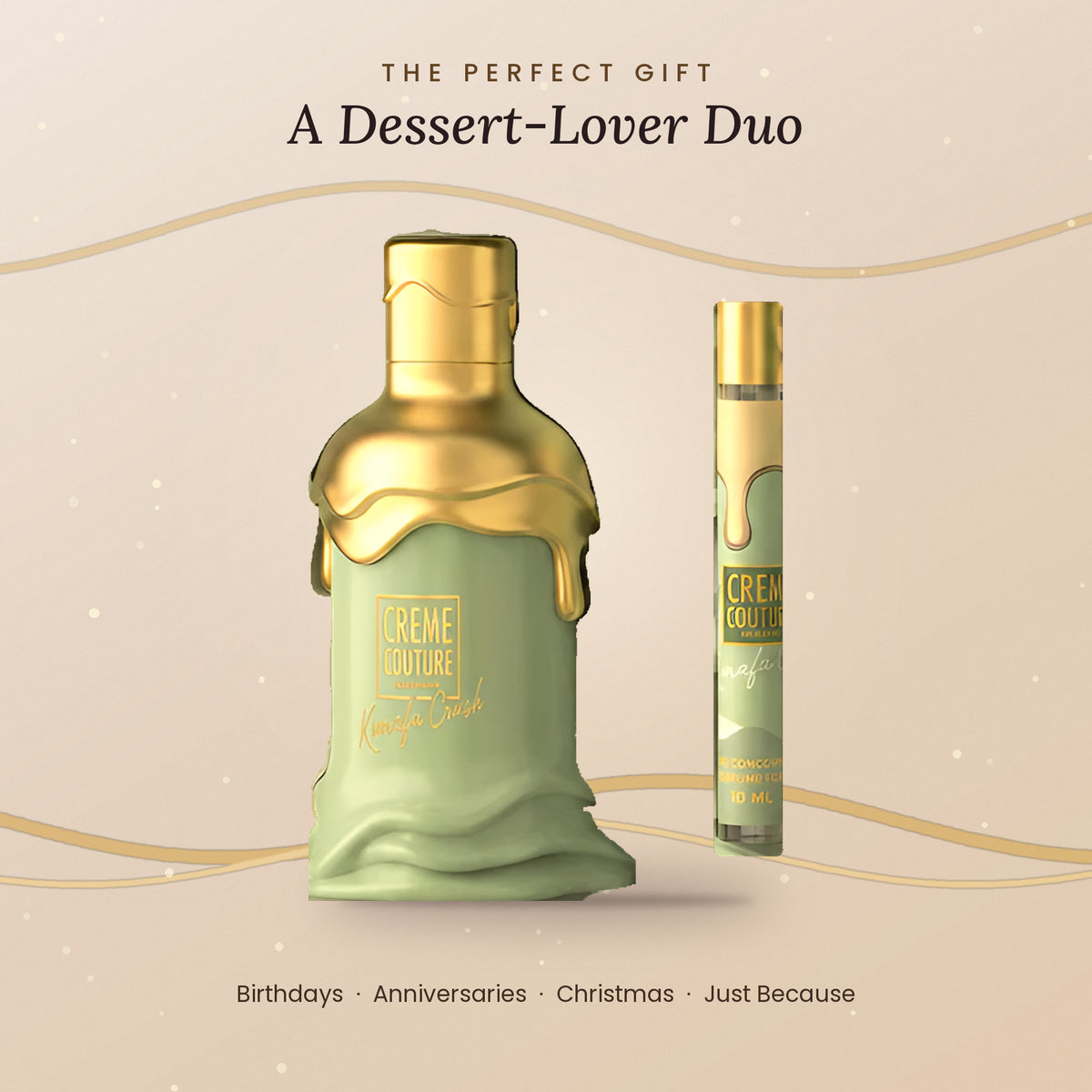 Creme Couture Kunafa Crush two-piece fragrance set gift ready perfume