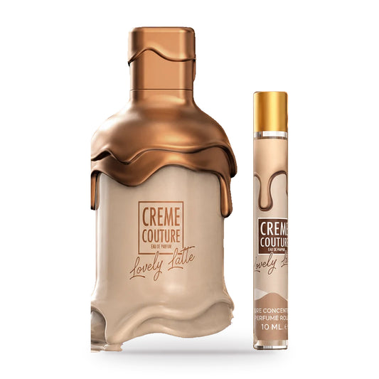 Creme Couture Lovely Latte two-piece fragrance set by Emper 100ml bottle and box