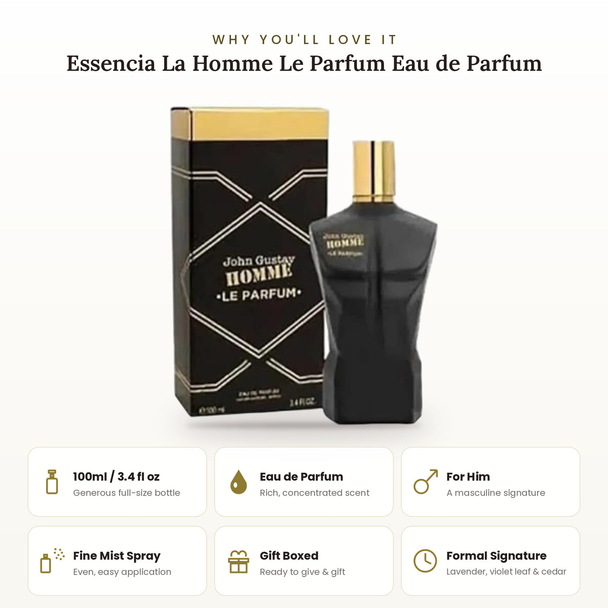 Essencia La Homme Le Parfum key features