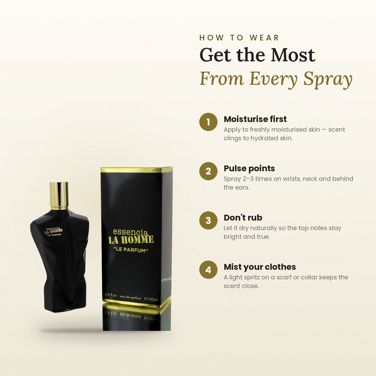 How to wear Essencia La Homme Le Parfum