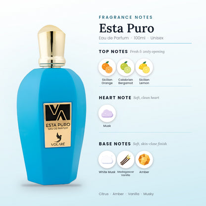 Esta Puro fragrance notes – top, heart and base