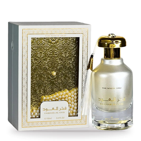 Fakhar Al Oud The White Oud by Ard Al Zaafaran 100ml bottle and box