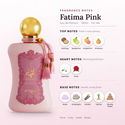 Fatima Pink fragrance notes – top, heart and base