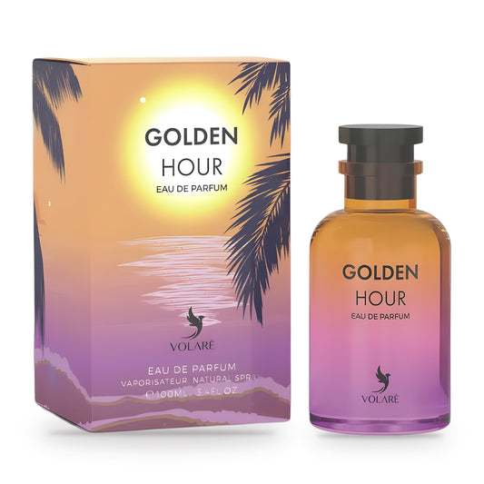 Golden Hour by Volare 100ml bottle and box