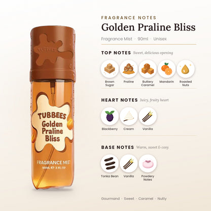 Golden Praline Bliss fragrance notes – top, heart and base