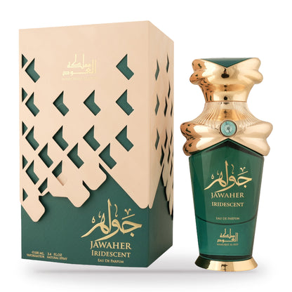 Jawaher Iridescent by Mamlakat Al Oud 100ml bottle and box