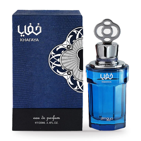 Khafaya Homme by Zimaya 100ml bottle and box