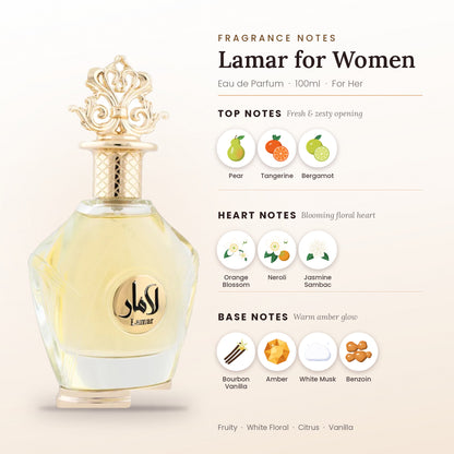 Lamar for Women fragrance notes – top, heart and base