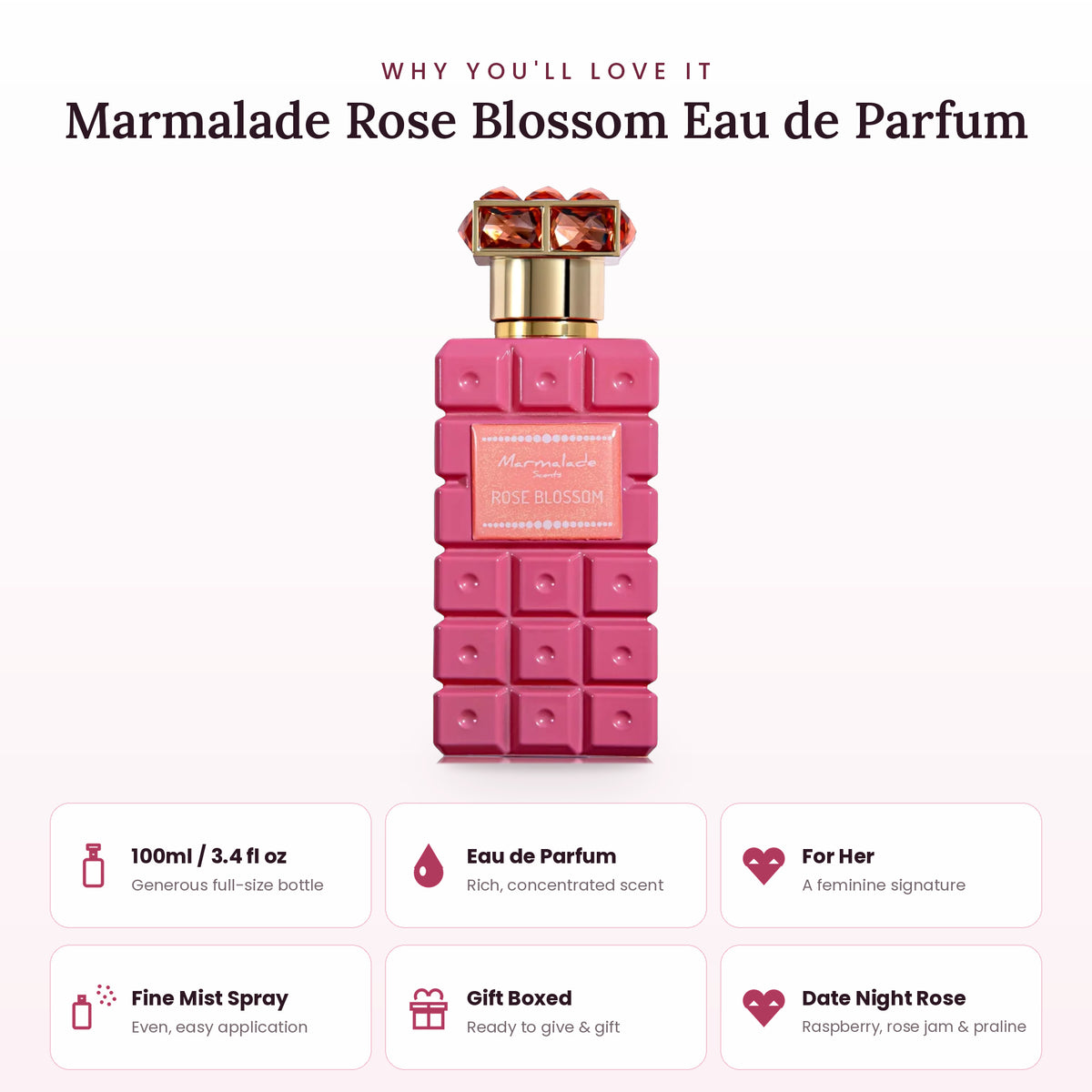 Marmalade Rose Blossom key features