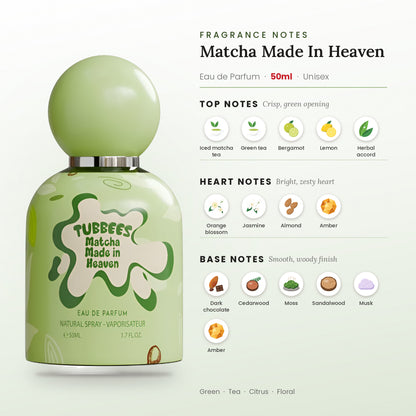Matcha Made In Heaven fragrance notes – top, heart and base