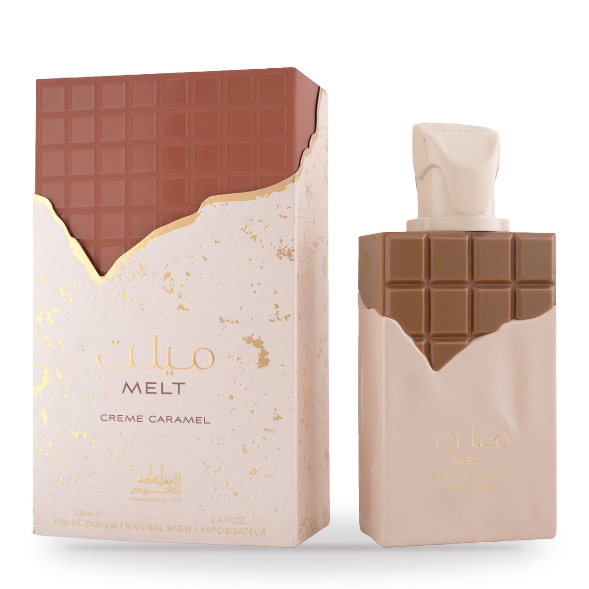 Melt Crème Caramel by Mamlakat Al Oud 100ml bottle and box