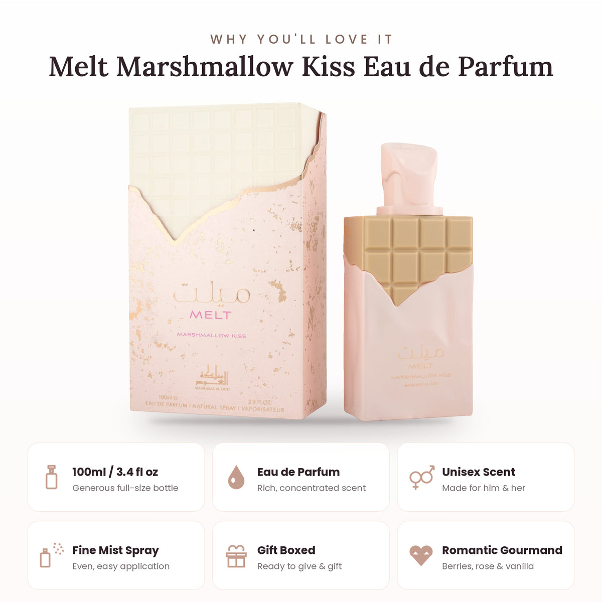 Melt Marshmallow Kiss key features