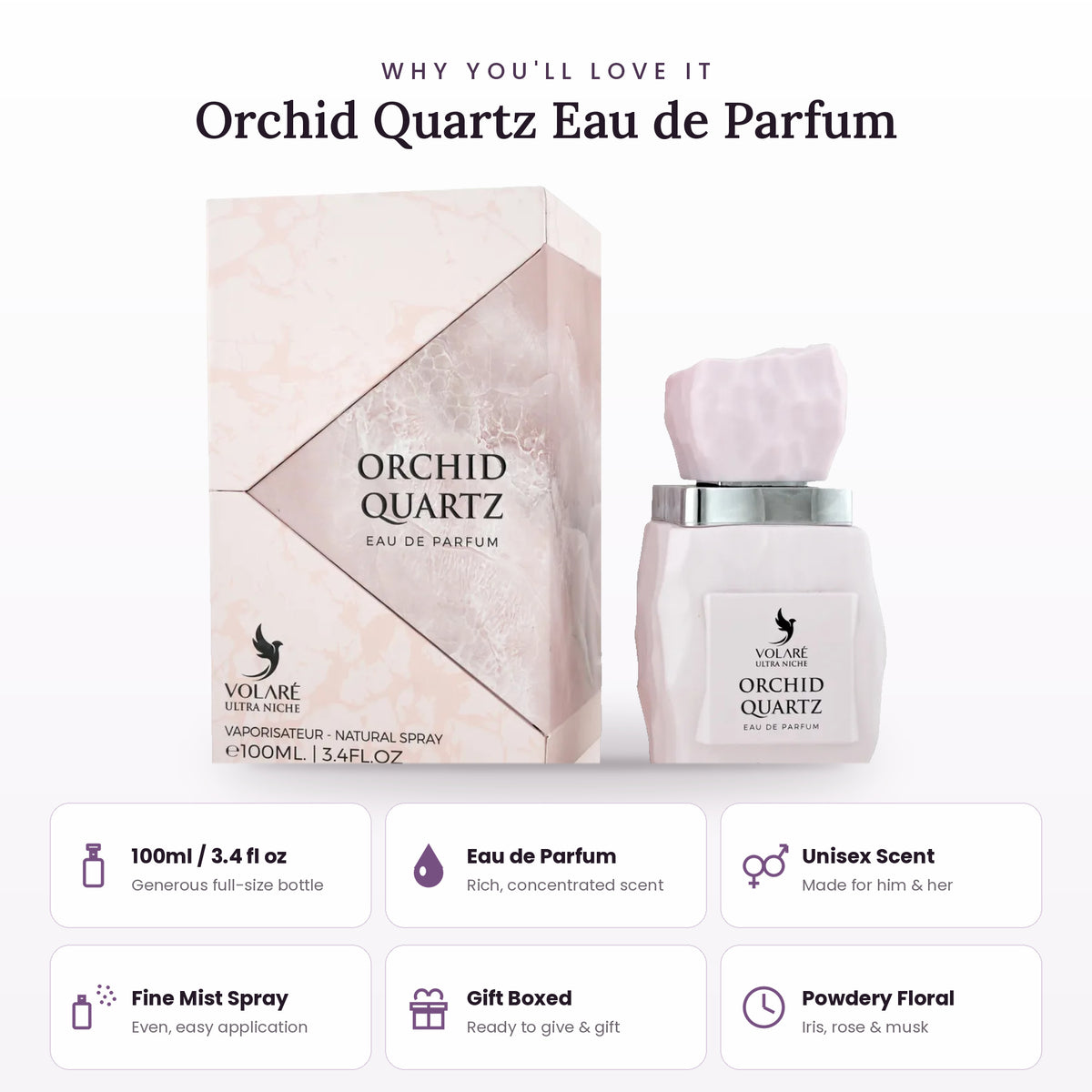 Orchid Quartz key features